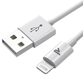 RAMPOW Cable iPhone Chargeur iPhone 1M [Certifié MFi C89] Fil Lightning Charge Rapide pour iPhone 13 / 13 Pro / 13 Mini / 12 / 12 Mini / 12 Pro / 11 / X / XS / XR / 8 / 7 / 6, iPad, Airpods - Blanc
