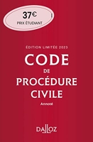 Code de procédure civile 2023 114ed édition limitée - Annoté - Dalloz - 30/06/2022