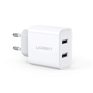 UGREEN Chargeur Secteur USB 2 Ports 3,1A Total Chargeur Mural USB