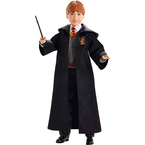 Harry Potter Poupée articulée Hermione Granger de 24 cm en uniforme  Gryffondor en tissu avec baguette magique, à collectionner, jouet enfant,  FYM51