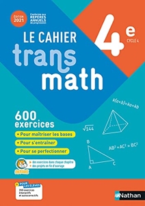 Cahier Transmath 4è - Cahier de l'élève 2021 - Edition 2021 de Jean-Marc Lécole