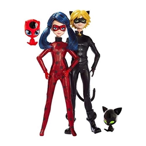 Pack de 4 poupées Miraculous 26cm - Ladybug, Chat Noir, Rena Rouge