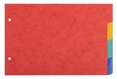 Exacompta - Réf. 804E - Intercalaires pour fiches bristol carte lustrée 225g/m2 4 positions - A5 148x210mm - couleurs assorties