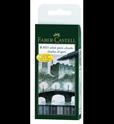 Faber-Castell 167137 Feutre PITT artist pen noir étui de 8