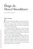 Éloge de Marcel Broodthaers