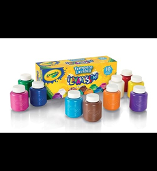 Crayola - 10 pots de peinture lavable - boîte française - Peinture