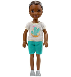 Barbie Famille mini-poupée Chelsea garçon avec tee-shirt cactus, jouet  pour les Prix d'Occasion ou Neuf