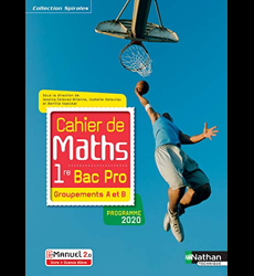 Cahier de maths 1re Bac Pro - Groupements A et B (Spirales) - Livre + licence élève - 2020
