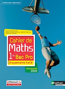 Cahier de maths 1re Bac Pro - Groupements A et B (Spirales) - Livre + licence élève - 2020 de Jessica Estevez-Brienne