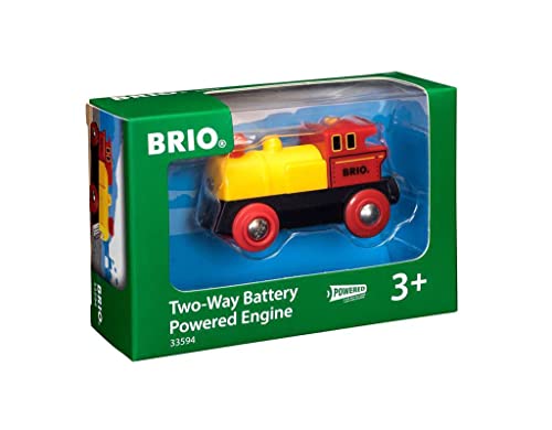 Brio World - 33214 - Locomotive de Fret à pile - Train électrique -  Fonction lumineuse - Pour circuit de train en bois - Jouet mixte à partir  de 3 ans