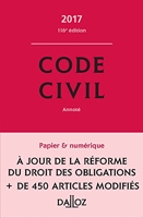 Code civil - Avec Réforme du droit des obligations