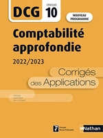 Comptabilité approfondie 2022/2023 - DCG 10 - Corrigés des applications