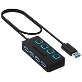 Sabrent 4-Port USB 3.0 Hub avec des commutateurs et des voyants d'alimentation individuels (HB-UM43)