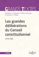 Les grandes délibérations du Conseil constitutionnel 1958-1986 - 2e Ed.