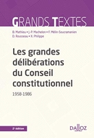 Les Grandes Délibérations Du Conseil Constitutionnel (1958-1986)