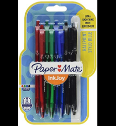 Lot 8 stylos bille InkJoy Paper Mate - Stylos bille Papermate