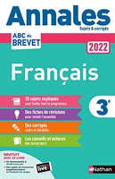 Annales Brevet 2022 - Français - Corrigé - Français 3e - Sujets et corrigés + fiches de révisions