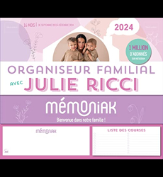 Organiseur Mémoniak avec Julie Ricci, calendrier mensuel (sept. 2023 -  déc 365 - les Prix d'Occasion ou Neuf