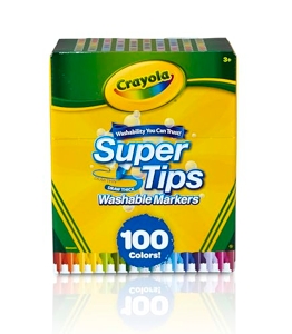 Crayola - Kit de 100 Feutres Lavables, Pointe Conique pour Traits