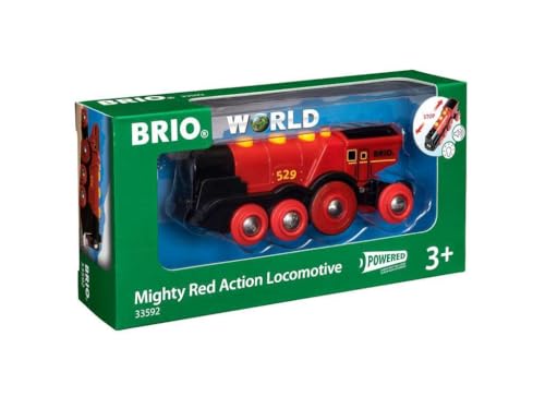 BRIO World - 33592 - Locomotive rouge puissante à piles - Train électrique  les Prix d'Occasion ou Neuf