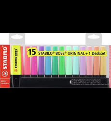 STABILO Lot de 12 surligneurs 6 fluos + 6 pastels BOSS ORIGINAL pas cher 