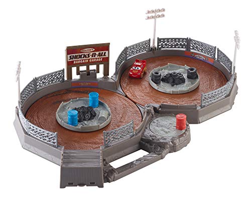 jouet pour enfant piste pour course de voitures avec véhicule Flash McQueen couvert de boue Disney Pixar Cars Coffret Circuit Défi Thunder Hollow DYB00 