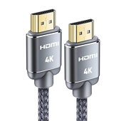 Snowkids Câble HDMI 4K 2meter Câble HDMI par Ethernet en Nylon Tressé Supporte 3D/ Retour Audio - Cordon HDMI pour Lecteur Blu-Ray/ PS3/ PS4/ Netfix/Fire TV/Ecran - Gris