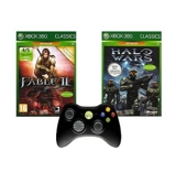 Pack entertainement classics - Fable 2 + Halo Wars + manette sans fil Xbox 360 noire