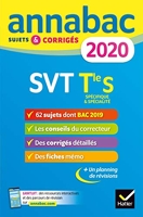 Annales Annabac 2020 SVT Tle S - Sujets et corrigés du bac Terminale S