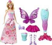 Barbie Dreamtopia Poupee Bonbons Coffret 3 en 1 Blonde avec Trois Tenues Roses de Princesse, Sirane et Fee, Jouet pour Enfant, DHC39 Exclusivité sur Amazon