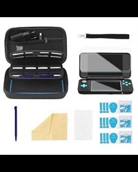 Bestico 4 in 1 Étui pour N New 2DS XL Accessoire Kits, Housse de Transport pour N DS(New 3DS XL/3DS/3DS XL/New 3DS)+16 cartouches Fentes + Dragonne+Stylus Pen+4 Protection écran(Kits)
