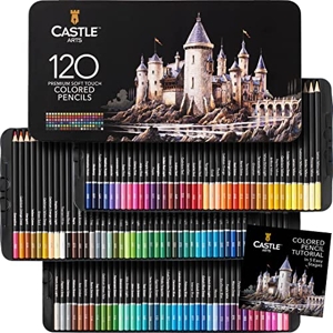 Castle Art Supplies Set de 120 Crayons de Couleur - Mines Tendres  Colorées les Prix d'Occasion ou Neuf