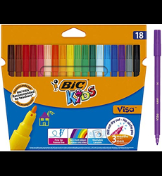 BIC Kids Visa Feutres de Coloriage à Pointe Fine, Lavables, Encre