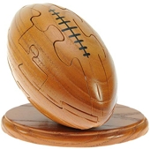 Rugby Ball 3D Puzzle en bois - Nouveauté d'amusement de Noël et cadeau d'anniversaire: Idée teaser de cerveau cadeau: Jigsaw: Ornement: Cadeaux pour les enfants, les hommes, les garçons, les fans de rugby