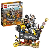 LEGO Overwatch® - Chacal et Chopper, jeu de construction inspiré du jeu vidéo, inclus la moto de Chopper et un panneau Junkertown, 380 pièces - 75977