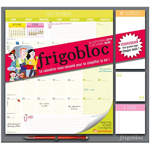 Frigobloc Mensuel 2024 - Calendrier d'organisation familiale / mois
