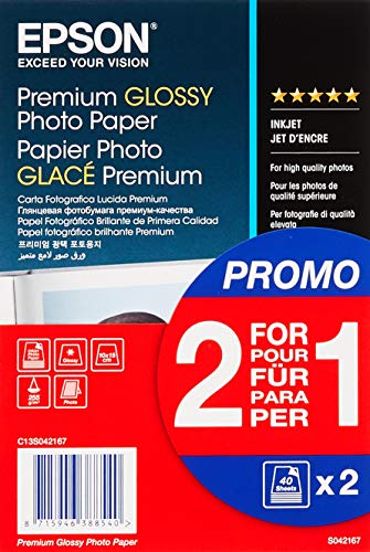 Epson C13S042167 Premium Glossy - Papier Photo - Glacé (Pack de 2)(A6  les Prix d'Occasion ou Neuf