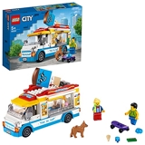 LEGO 60253 City Le Camion de la Marchande de Glace, avec Skateur et Figurine Chien, Jouet pour Filles et Garçons dès 5 Ans