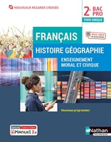 Français Histoire Géographie Enseignement moral et civique 2ème année BAC PRO Regards Croisés - Livr - Histoire Géographie EMC - 2de Bac Pro