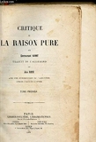 Critique De La Raison Pure - Tome Premier. - Germer-Bailliere