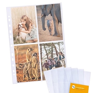 Lot de 20 pochettes plastique perforées pour photos ou cartes postales 10 x  15 cm