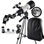 Télescope 400 mm, ouverture 70 mm, monture AZ  - Bon télescope de voyage avec sac à dos, idéal pour les enfants et les débutants pour observer la lune et les planètes