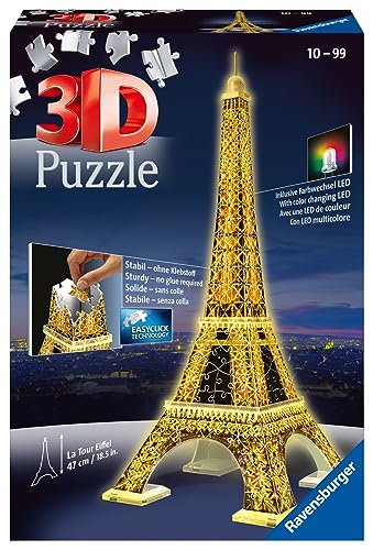 Ravensburger - Puzzle 3D Building - Tour Eiffel illuminée - A