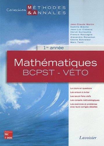 Mathématiques BCPST-Véto, 1e année
