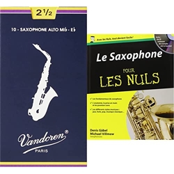Vandoren SR2125 10 Anches pour Saxophone Alto 2,5 Naturel & Le Saxophone pour les Nuls 