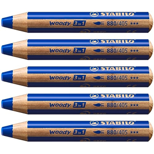 Crayon de couleur - STABILO woody 3in1 - Lot x 5 crayons de coloriage  les Prix d'Occasion ou Neuf