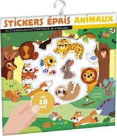 Stickers épais Animaux - Animaux – Pochette de 30 autocollants épais et repositionnables avec 4 décors – À partir de 18 mois