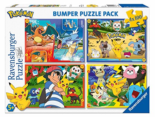 Ravensburger- Puzzle 4 x 100 pièces Bumper Pack, Pokémon, 6929 - les Prix d'Occasion  ou Neuf