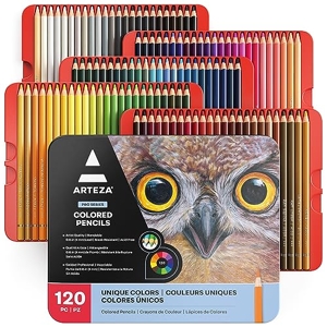 ARTEZA Crayons de couleur professionnels pour adultes, set de 120