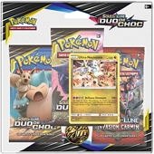 Pokémon- Modèle aléatoire Soleil et Lune-Duo de Choc (SL09) -Pack 3 boosters, 3PACK01SL09, Cartes à Collectionner